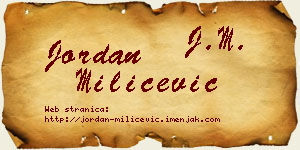 Jordan Milićević vizit kartica